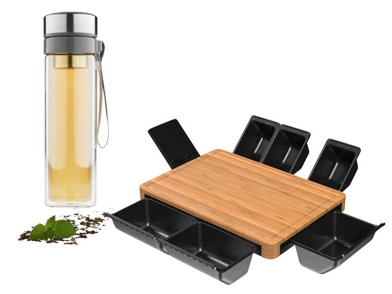 ERNESTO® Multifunktionales Schneidebrett + Trinkflasche mit Teefilter Online Shopping