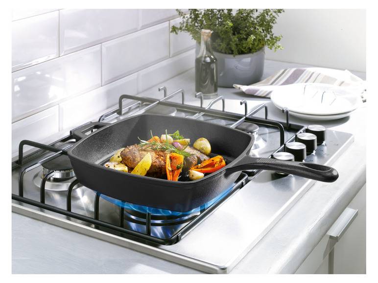 GRILLMEISTER Gusseisen mit Wok und Bratpfanne Tiefpreis