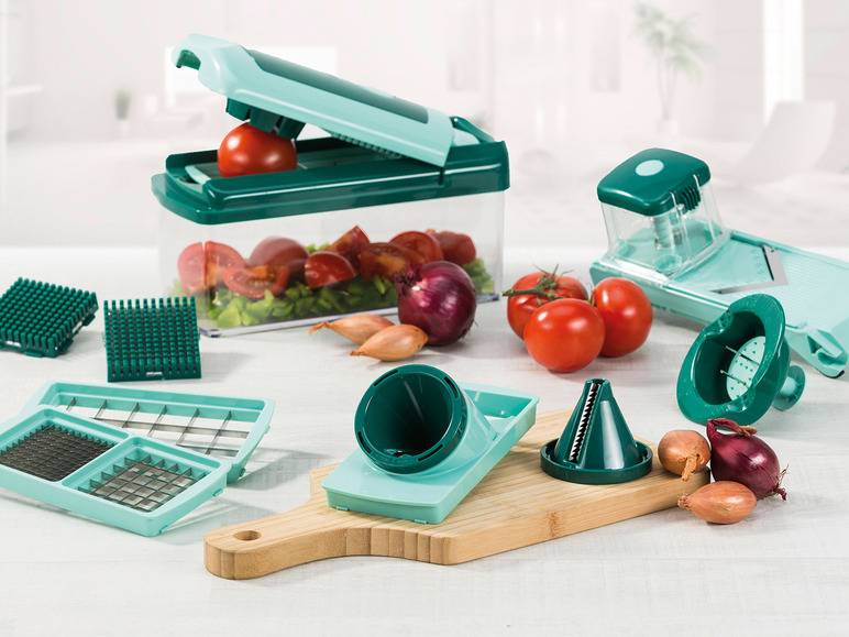 Genius Nicer Dicer »Fusion Smart«, 16-teilig, 1,25 l Auffangbehälter, Klingen aus Edelstahl Begrenzt auf 3 Tage