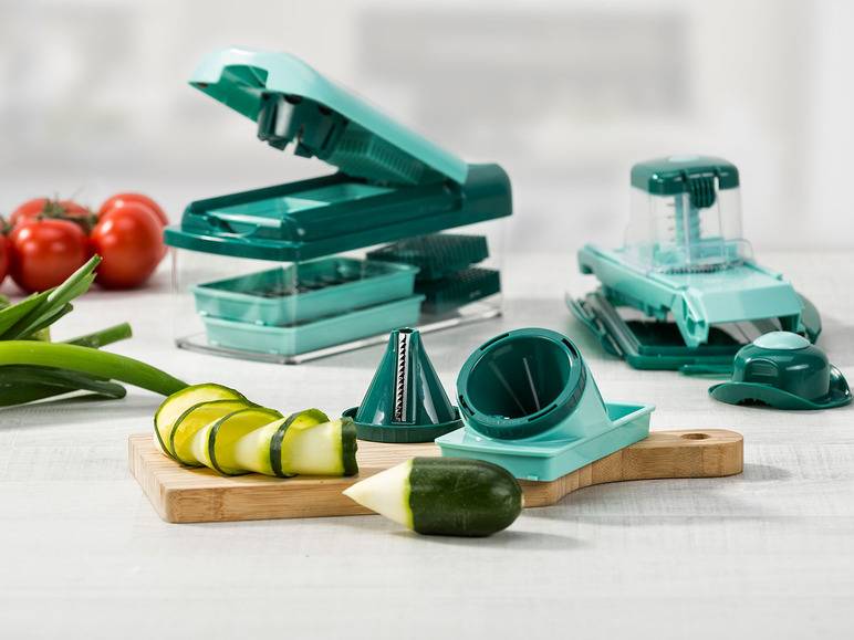Genius Nicer Dicer »Fusion Smart«, 16-teilig, 1,25 l Auffangbehälter, Klingen aus Edelstahl Begrenzt auf 3 Tage