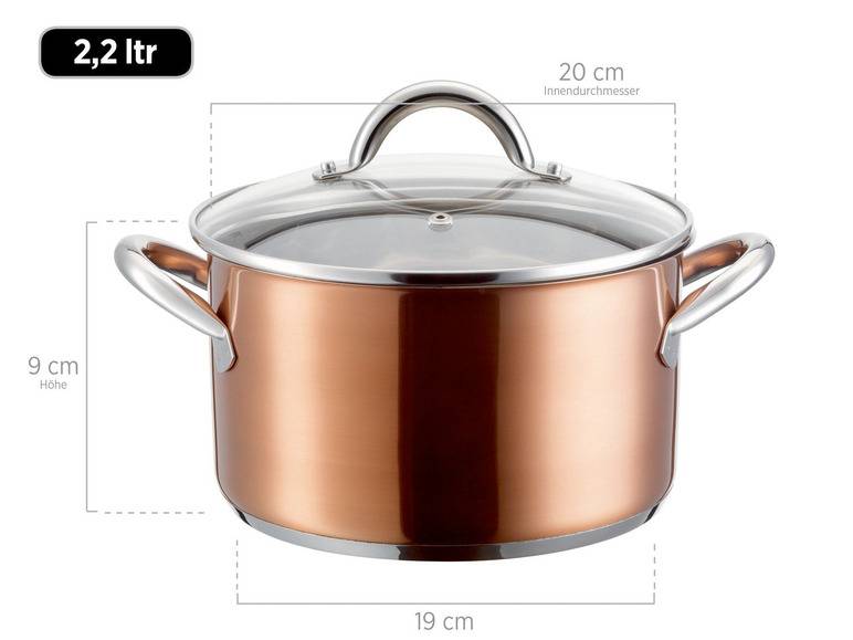 MÄSER Kochtopf-Set Asterion Edelstahl 18/8; Kupfer; 8 teilig im Angebot