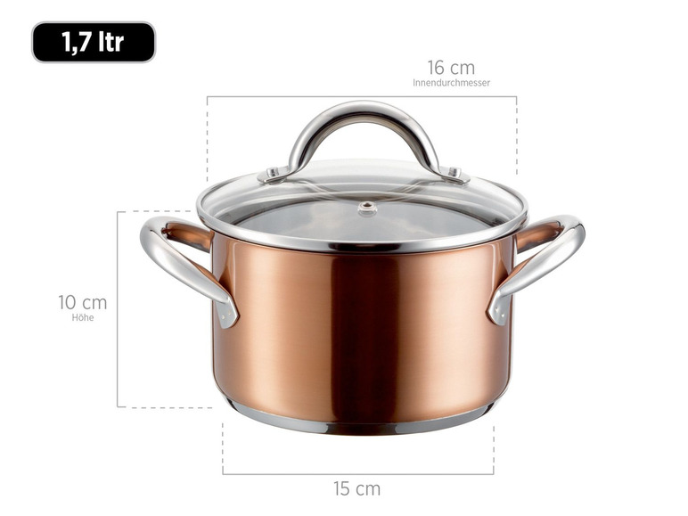 MÄSER Kochtopf-Set Asterion Edelstahl 18/8; Kupfer; 8 teilig im Angebot