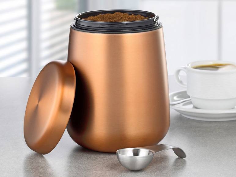 Esmeyer Kaffee-/ Vorratsdose Edelstahl inkl. Löffel im Deckel Fabrik Onlineshop
