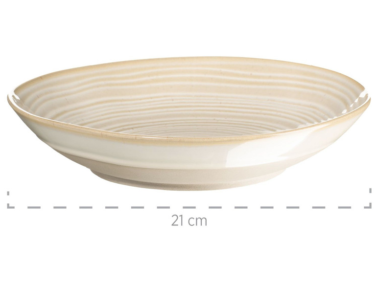 MÄSER Serie Nottingham, Vintage Teller-Set für 4 Personen, 8-teiliges Tafel-Service mit Speiseteller und Suppenteller im Retro-Look, Beige, Steinzeug Letzte 2 Tage