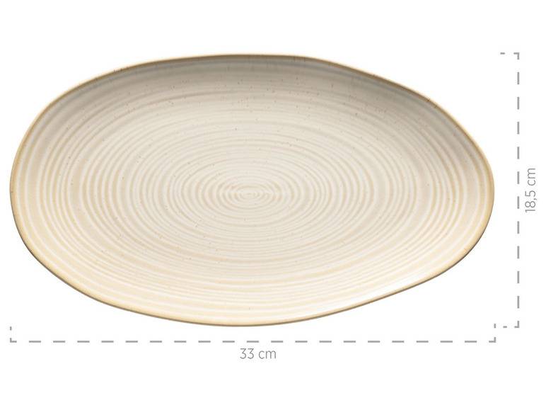 MÄSER Serie Nottingham, Set aus 3 Servierplatten, Servierteller in 3 Größen im Vintage-Look, Beige, Steinzeug Zeitbegrenzte Promotion
