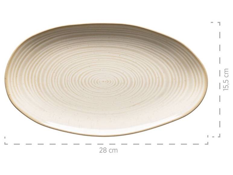 MÄSER Serie Nottingham, Set aus 3 Servierplatten, Servierteller in 3 Größen im Vintage-Look, Beige, Steinzeug Zeitbegrenzte Promotion