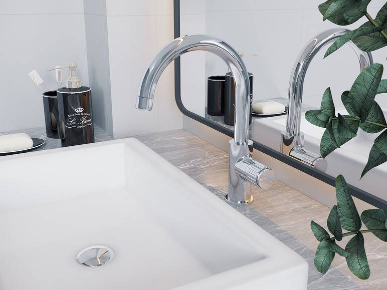 Duschwell Bad Waschtischarmatur Basic, mit Neoperl Luftsprudler Kostenloser Versand international