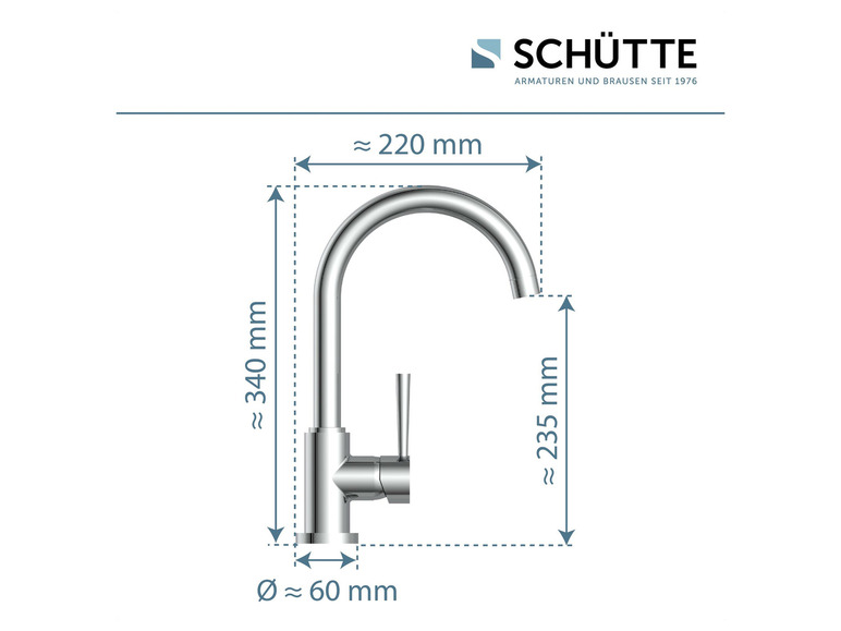 Schütte Küchenarmatur »CORNWALL«, Niederdruck Armatur Küche, 360° Wasserhahn Küche Fabrikladen