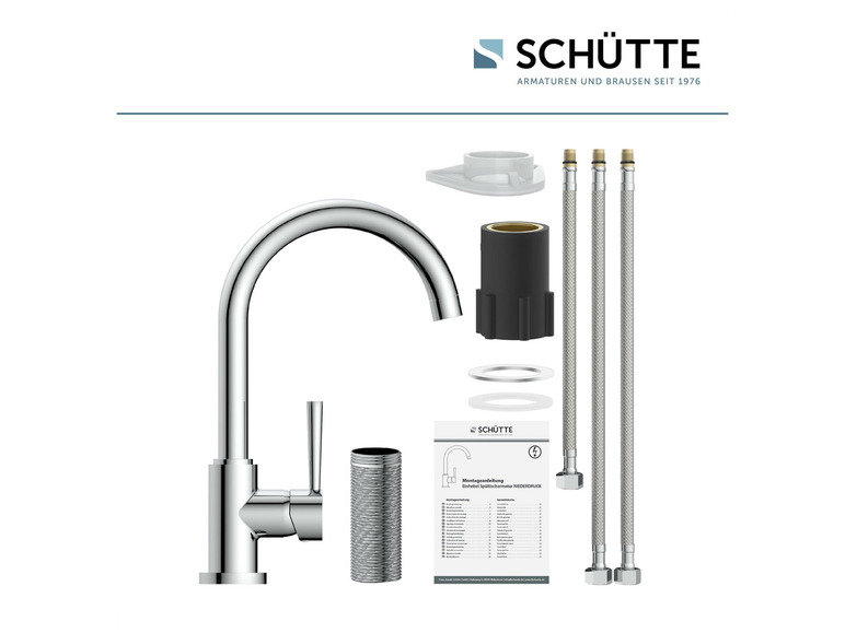 Schütte Küchenarmatur »CORNWALL«, Niederdruck Armatur Küche, 360° Wasserhahn Küche Fabrikladen