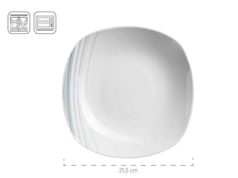 MÄSER Serie Enni, Kombiservice 30 teilig, weißes Geschirr-Set mit blauem Muster, Teller, Kaffeetasse, Dessertteller für 6 Personen Clearance-Verkauf