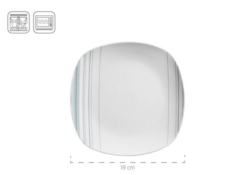 MÄSER Serie Enni, Kombiservice 30 teilig, weißes Geschirr-Set mit blauem Muster, Teller, Kaffeetasse, Dessertteller für 6 Personen Clearance-Verkauf