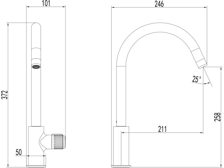 Duschwell Spültischarmatur Basic, mit Neoperl Luftsprudler Outlet