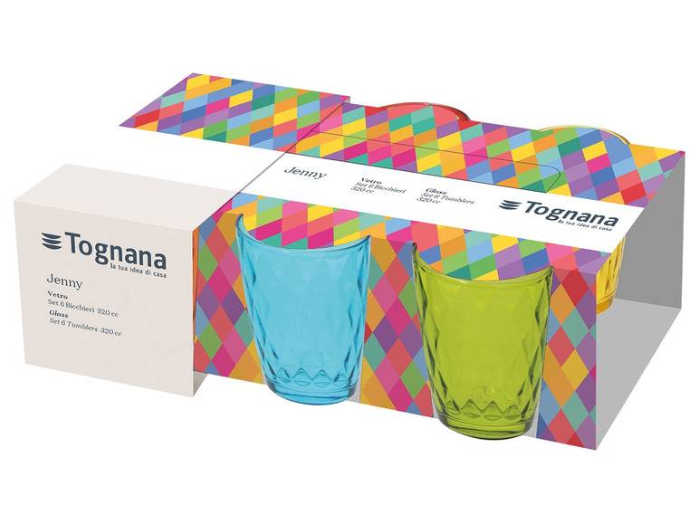 Tognana Gläserset, farbig, 320ml Tägliche Deals