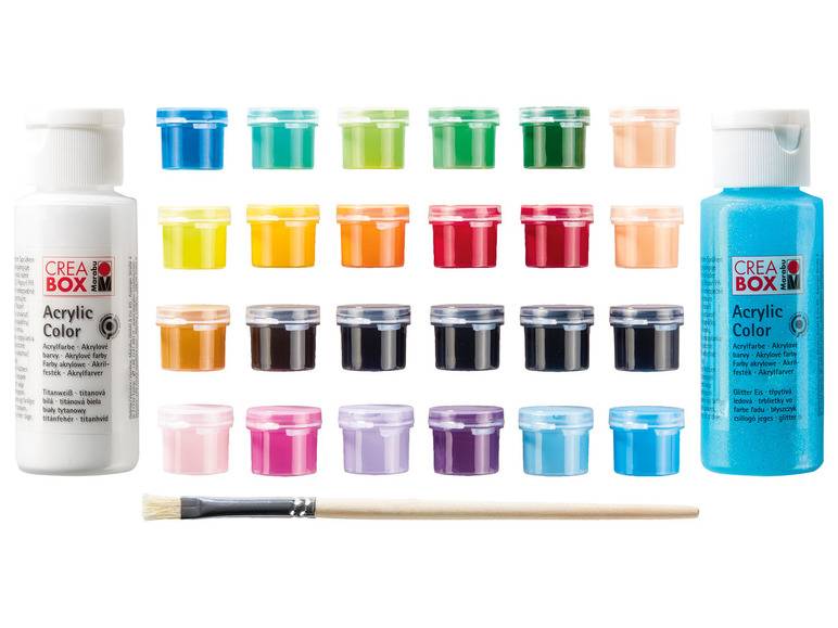 Marabu CREABOX Acrylfarben »Mini«, 27-teilig, inkl. Pinsel Tiefpreis
