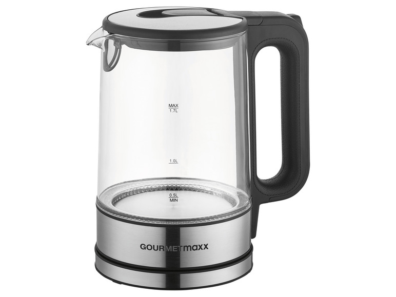 GOURMETmaxx Glas-Wasserkocher, 1,7 l, kabellos, LED 2025