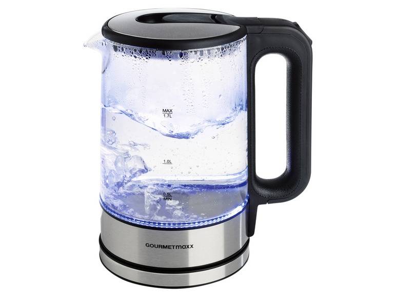GOURMETmaxx Glas-Wasserkocher, 1,7 l, kabellos, LED 2025