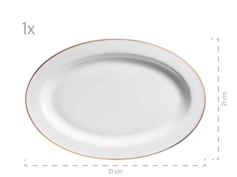 MÄSER Serie Professional Dining, Zubehör Set aus Müslischalen, Eierbechern, Schüsseln, Zuckerdose, Milchkännchen, Dipschälchen und Servierplatten, 24-teilig, Weiß mit Goldrand Cyber Monday