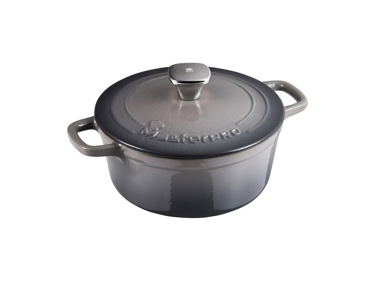 Masterpro Kasserolle, Gusseisen, mit Deckel, Ø 27 cm Fabrikverkauf