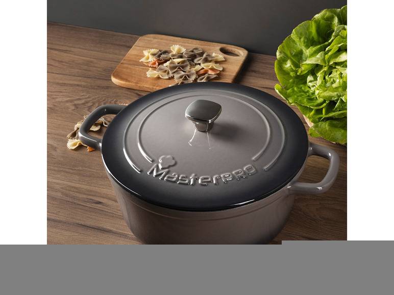 Masterpro Kasserolle, Gusseisen, mit Deckel, Ø 27 cm Fabrikverkauf