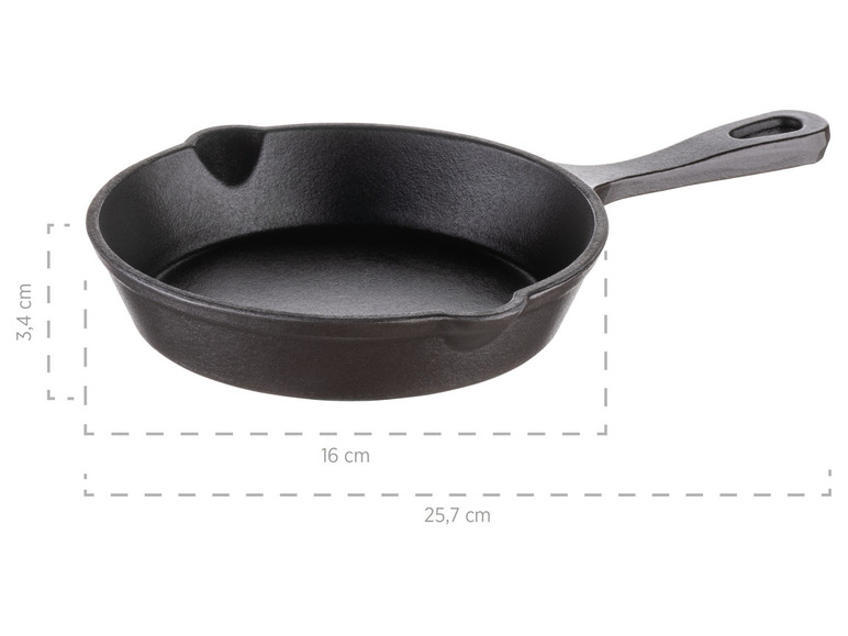 MÄSER Mini Gusseisenpfanne, Ø 16 cm, mit Servierbrett Neueste Stile