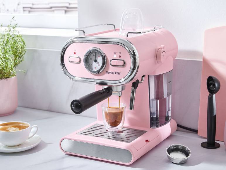 SILVERCREST® KITCHEN TOOLS Espressomaschine/Siebträger Pastell rosa SEM 1100 D3 + Elektrische Kaffeemühle »SKME 180 C1«, 180 W Bis zu 60% Rabatt