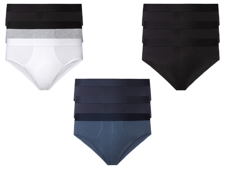LIVERGY® Herren Slips, 3 Stück, mit hohem Baumwollanteil Flash Sale