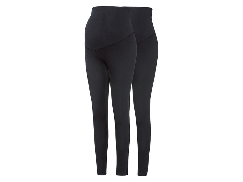 esmara® Damen Umstands Leggings, 2 Stück, mit Bio-Baumwolle Letzte 3 Tage