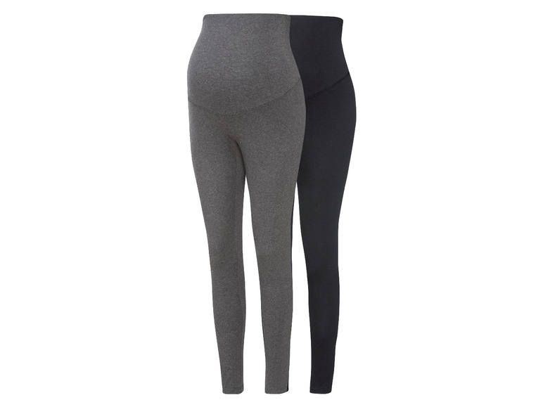 esmara® Damen Umstands Leggings, 2 Stück, mit Bio-Baumwolle Letzte 3 Tage