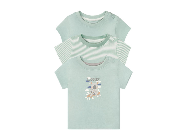 lupilu® Baby T-Shirt, 3 Stück, mit Bio-Baumwolle Flash Sale