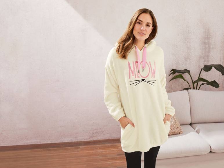 esmara® Damen Plüsch-Kleid mit Kapuze und Teddyplüsch Muttertagsangebot