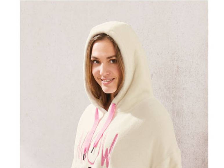 esmara® Damen Plüsch-Kleid mit Kapuze und Teddyplüsch Muttertagsangebot