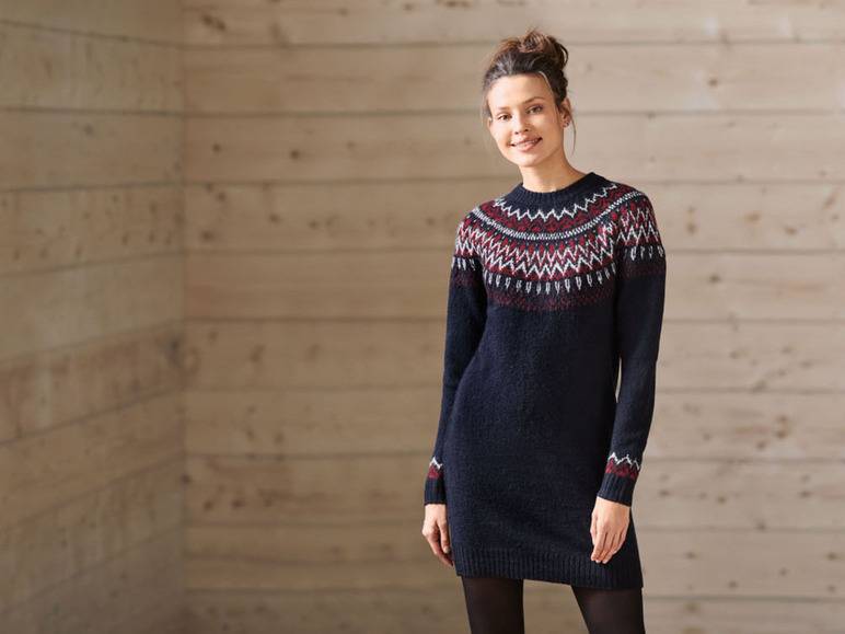 esmara® Damen Strickkleid mit Jacquardmuster Riesige Ersparnisse