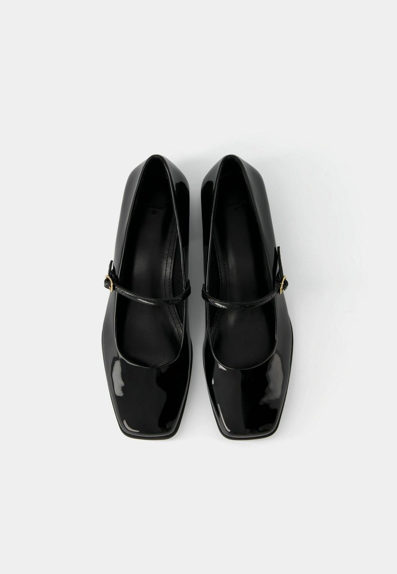 Bershka Bershka BLOCK-HEEL MARY JANES - Ankle strap ballet pumps - black Bis zu 55% Rabatt