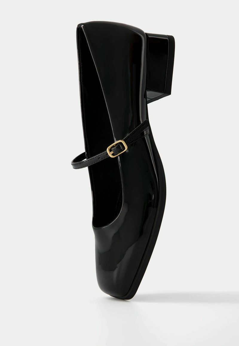 Bershka Bershka BLOCK-HEEL MARY JANES - Ankle strap ballet pumps - black Bis zu 55% Rabatt