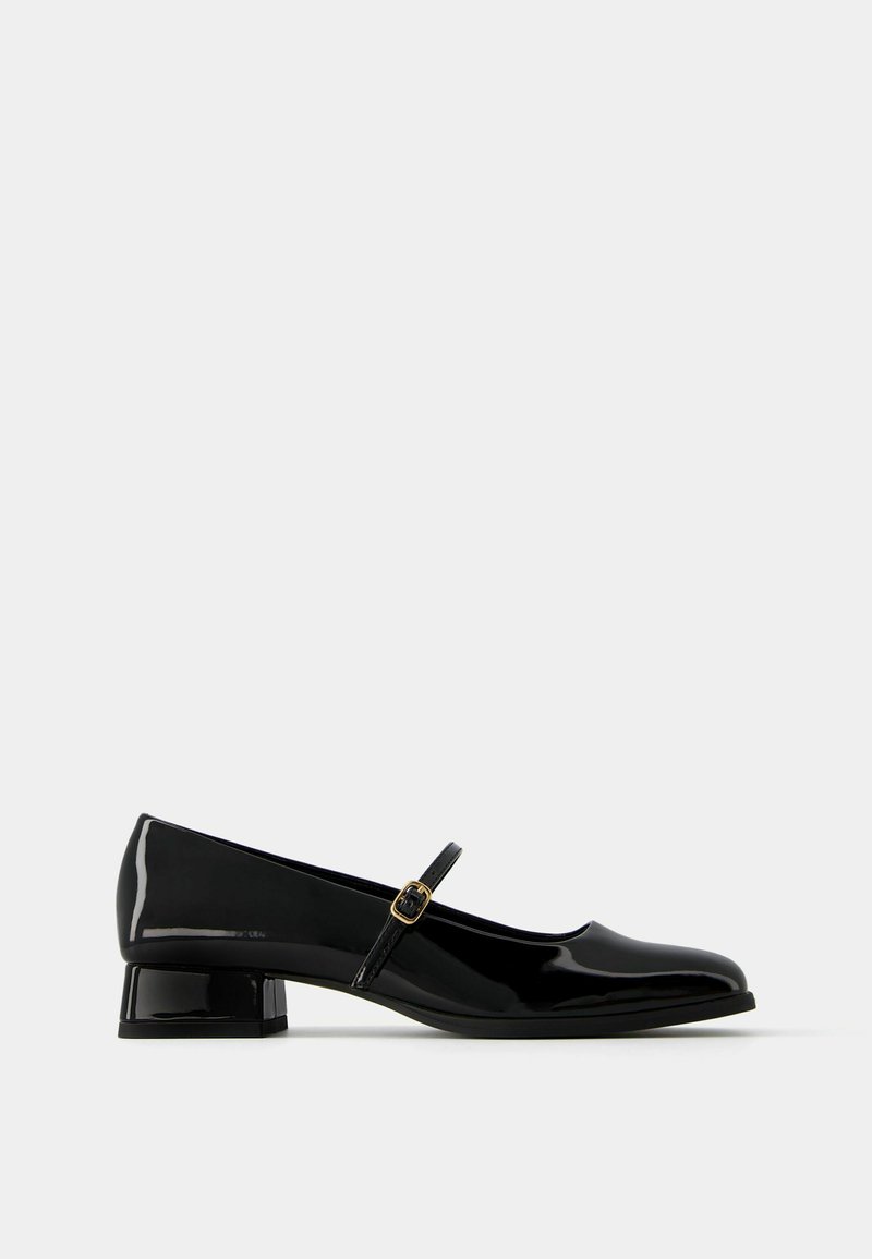 Bershka Bershka BLOCK-HEEL MARY JANES - Ankle strap ballet pumps - black Bis zu 55% Rabatt