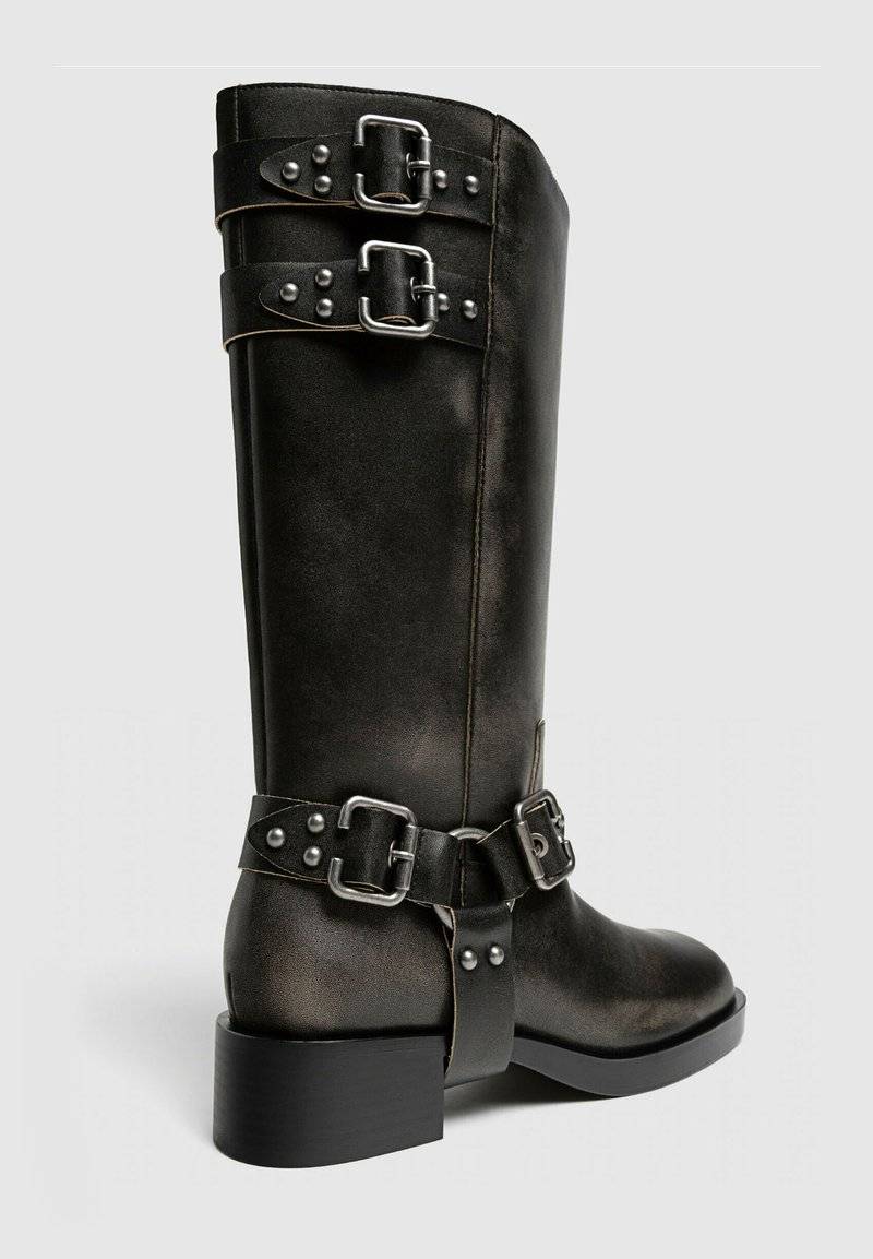 Stradivarius Stradivarius Cowboy/Biker boots - dark grey Super Rabatt
