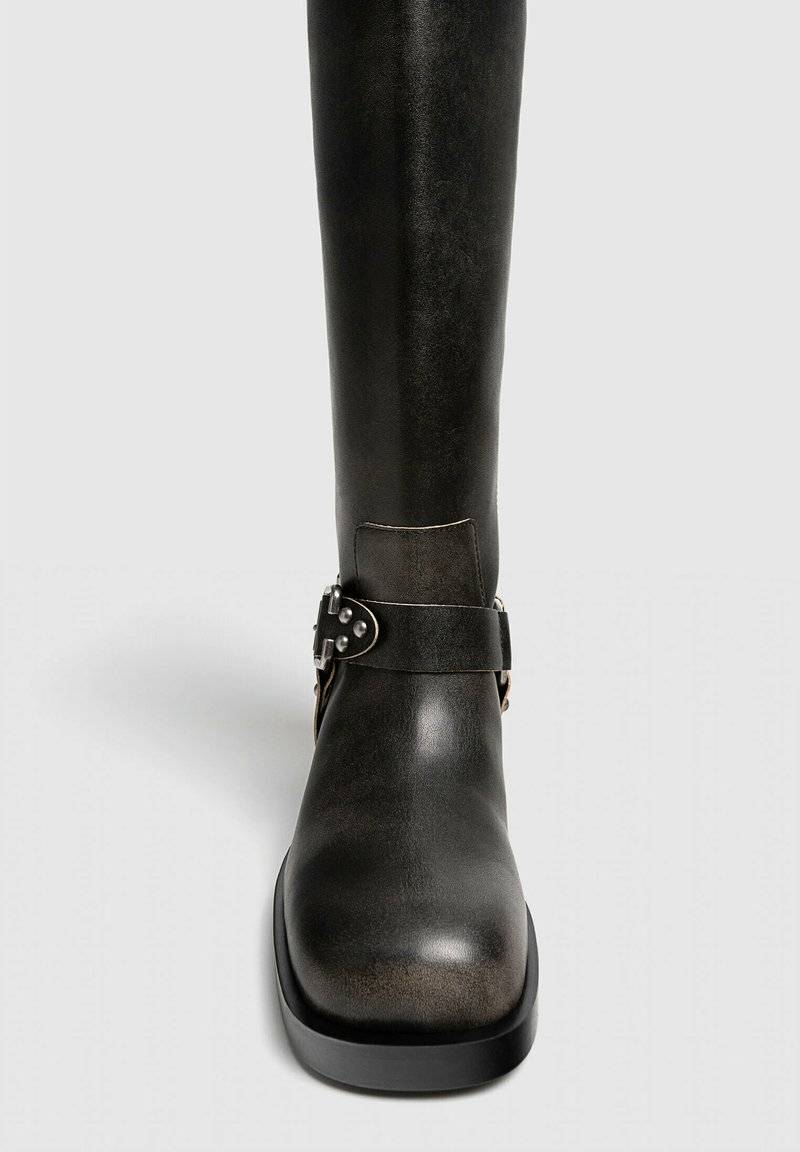 Stradivarius Stradivarius Cowboy/Biker boots - dark grey Super Rabatt