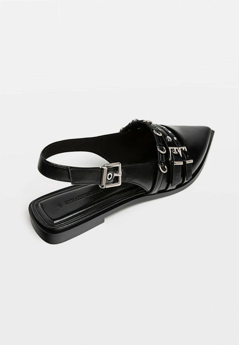 Stradivarius Stradivarius Slingback ballet pumps - black Clearance-Verkauf
