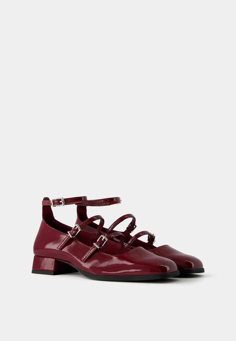 Bershka Bershka MARY JANES - Ankle strap ballet pumps - dark red 2025