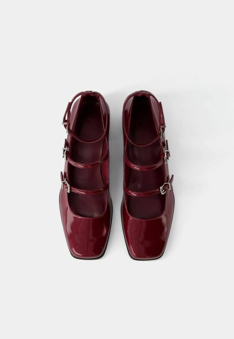 Bershka Bershka MARY JANES - Ankle strap ballet pumps - dark red 2025