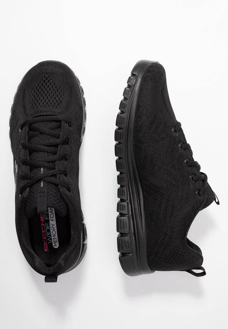 Skechers Wide Fit Skechers Wide Fit GRACEFUL - Trainers - black Verkauf