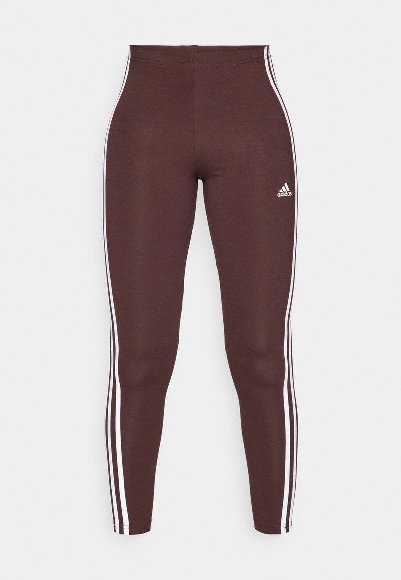 adidas Sportswear adidas Sportswear ESSENTIALS 3 STRIPES HIGH WAISTED - Leggings - shadow brown Letzter Tag