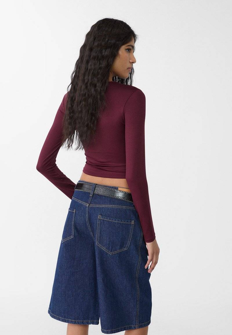 Stradivarius Stradivarius Long sleeved top - bordeaux Auslauf