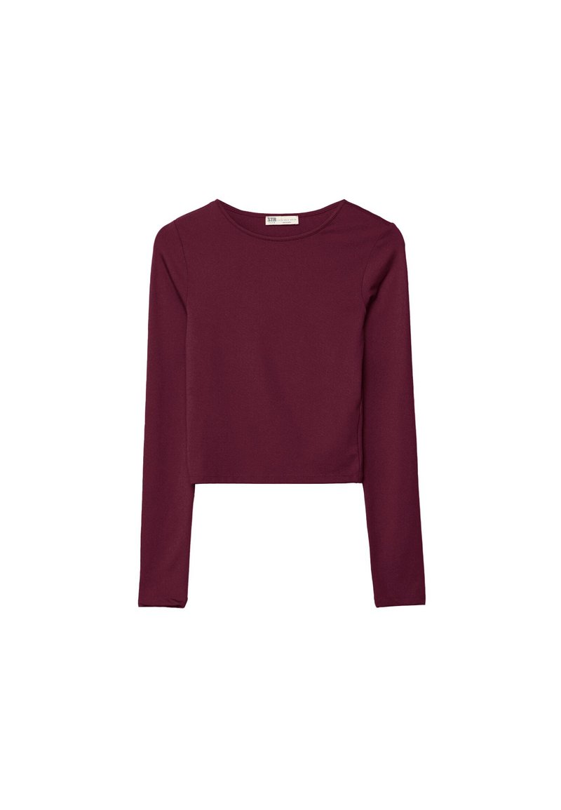 Stradivarius Stradivarius Long sleeved top - bordeaux Auslauf