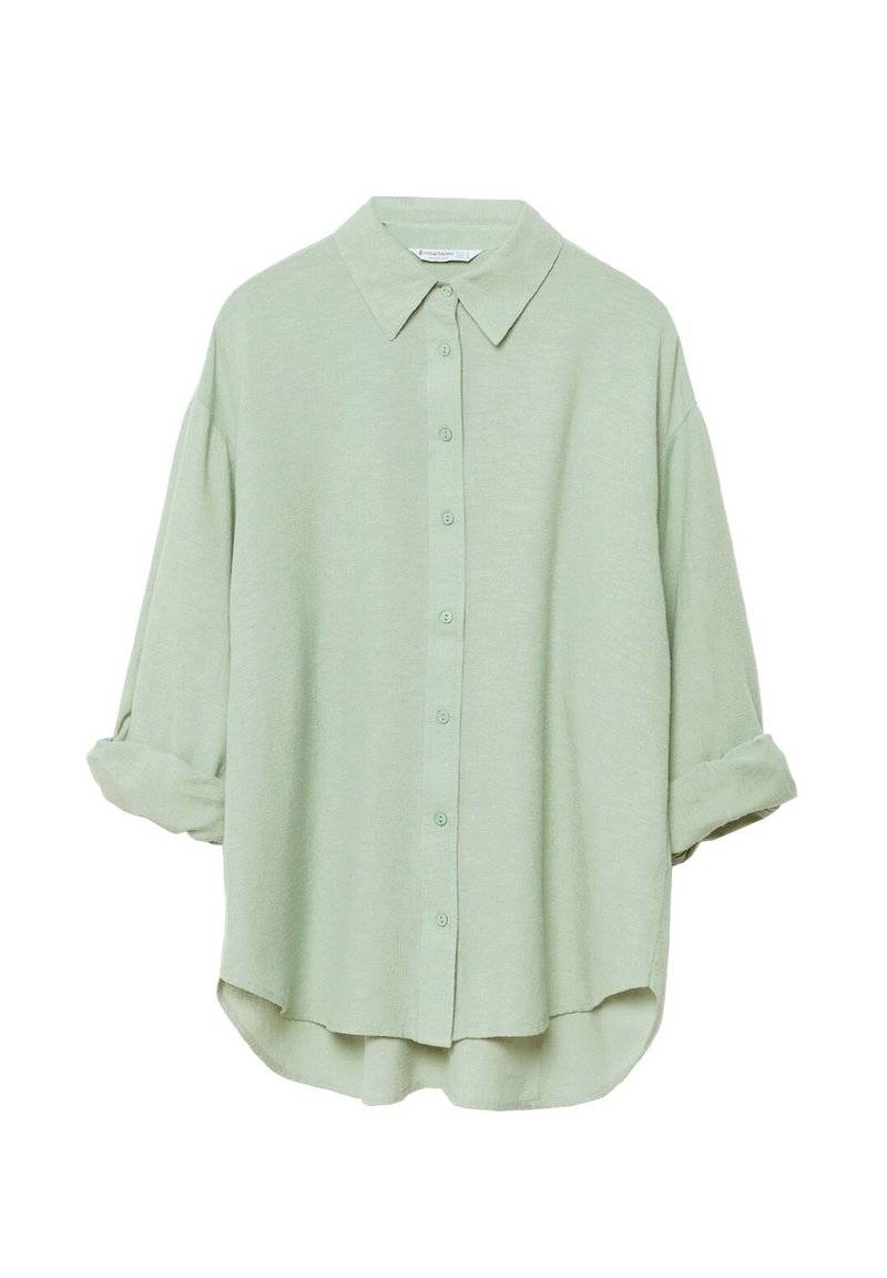 Stradivarius Stradivarius RUSTIKALES DAILY - Button-down blouse - khaki Hotsell