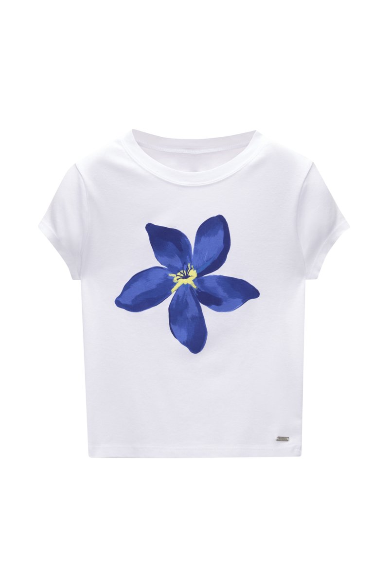 PULL&BEAR PULL&BEAR SHORT SLEEVE FLORAL - Print T-shirt - white im Angebot