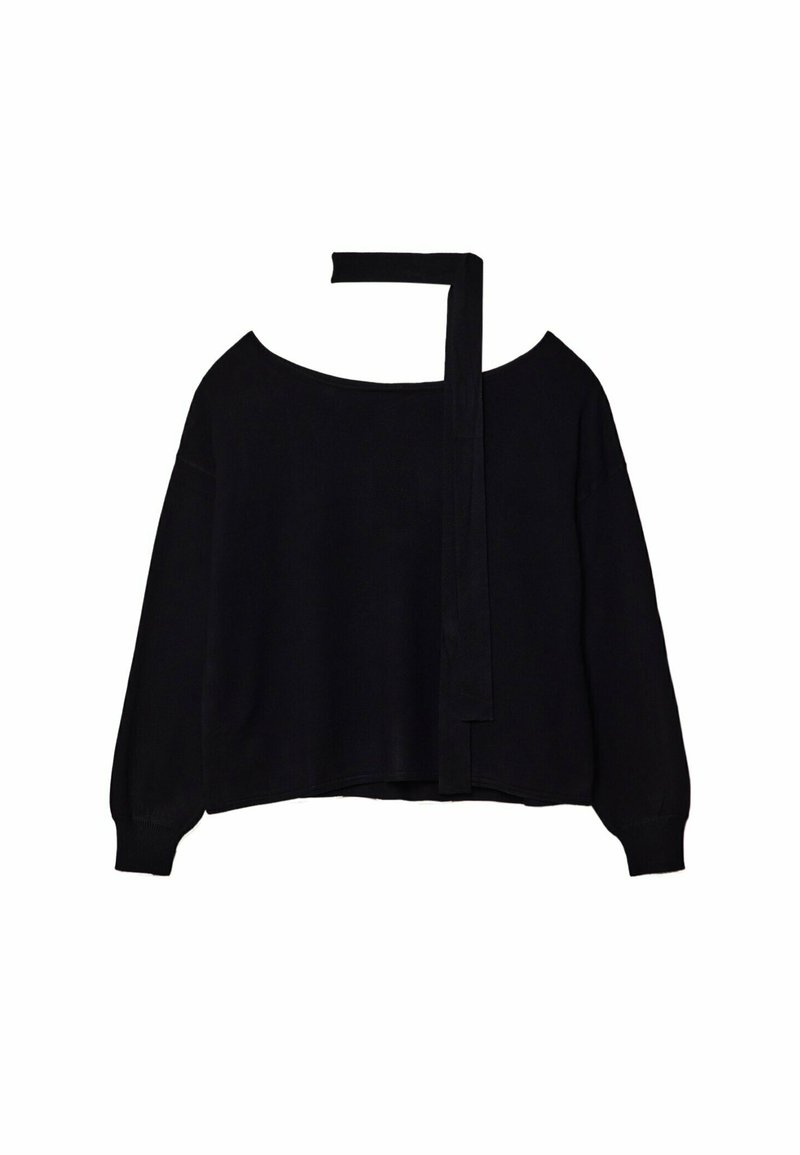 Stradivarius Stradivarius BOAT NECK - Jumper - black Meist gekauft