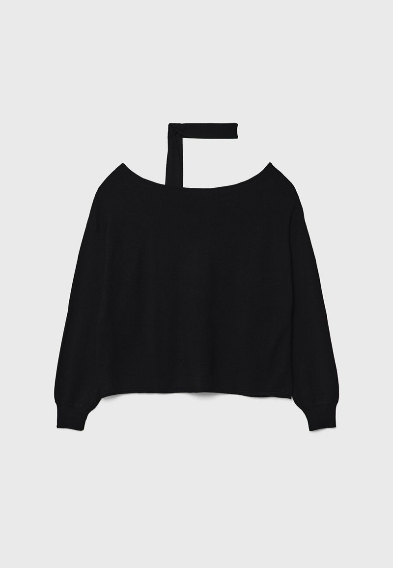 Stradivarius Stradivarius BOAT NECK - Jumper - black Meist gekauft