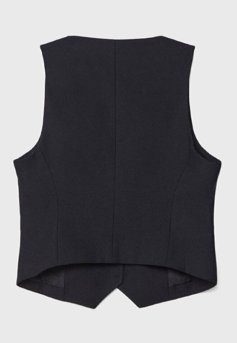 Stradivarius Stradivarius SHORT BUTTONED - Waistcoat - black Versandkostenfrei