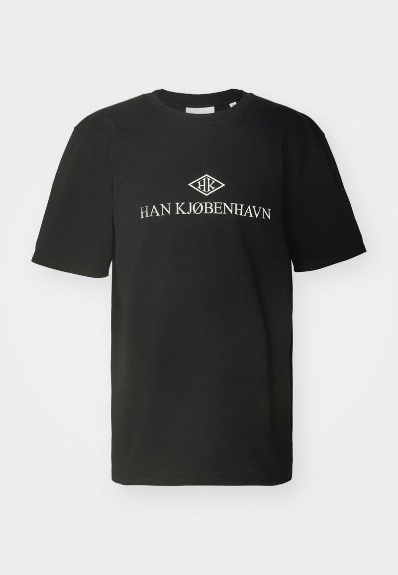 Han Kjøbenhavn Han Kjøbenhavn LOGO BOXY TEE UNISEX - Print T-shirt - black Kauf eins, bekomm eins gratis